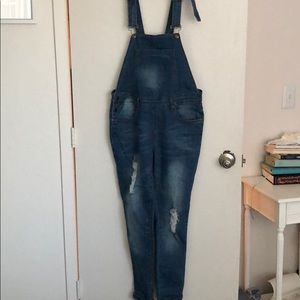 Woman Jean overalls.